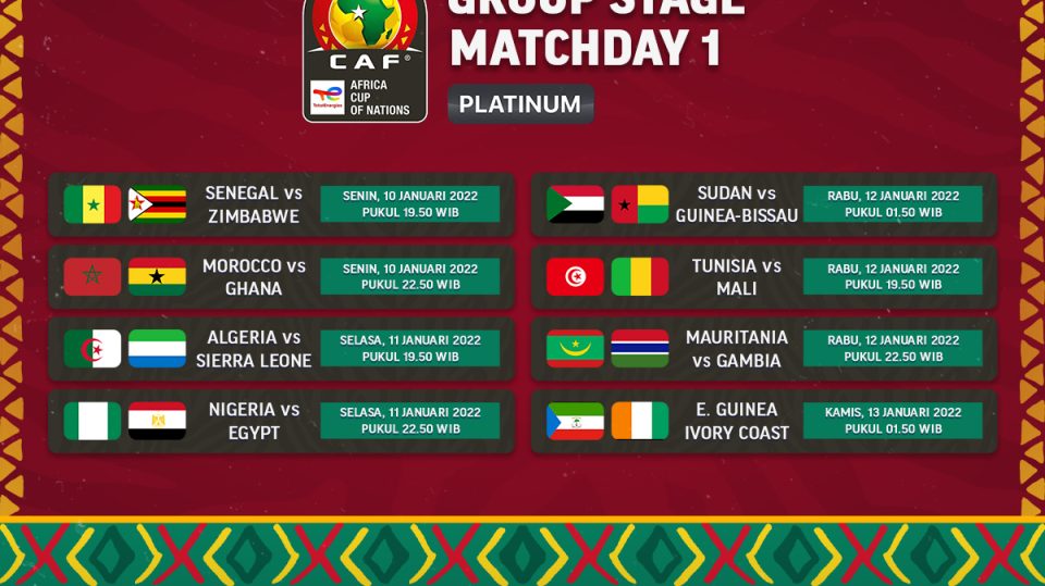 Saksikan! Link Live Streaming Piala Afrika 2021 Hari Ini di Vidio