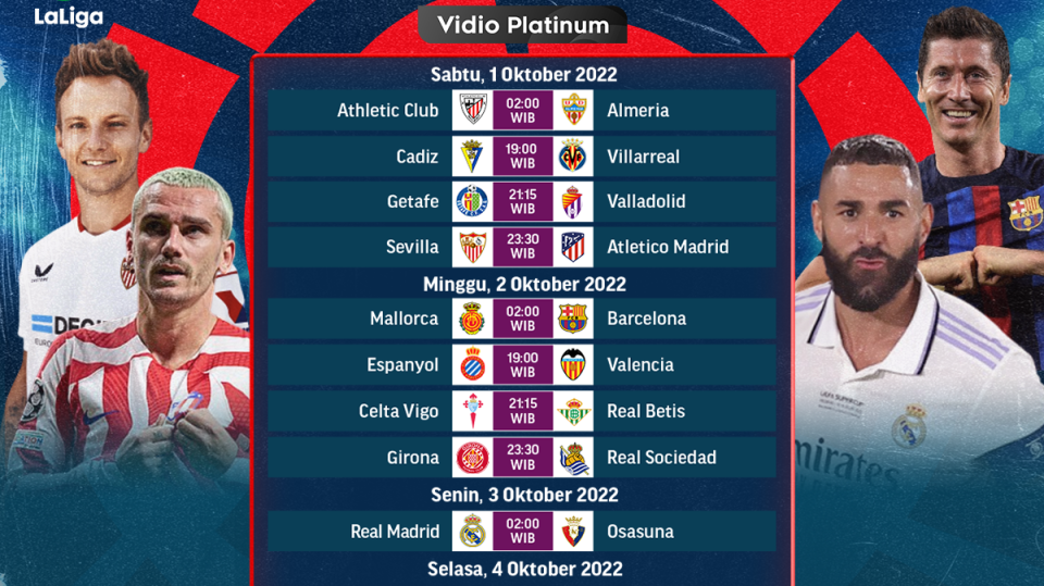 Jadwal Siaran Langsung La Liga 2022/23 Pekan 7