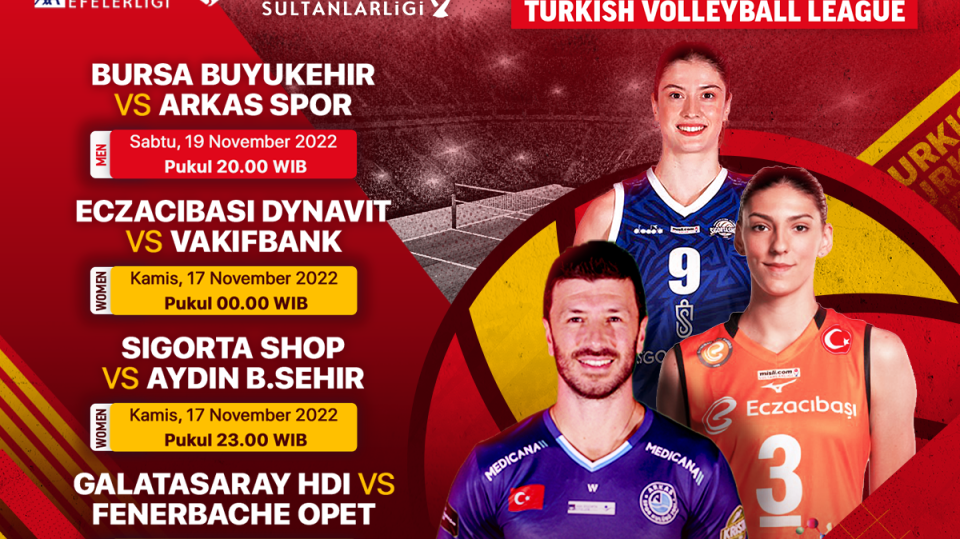 Jadwal Liga Voli Turki 2022-2023