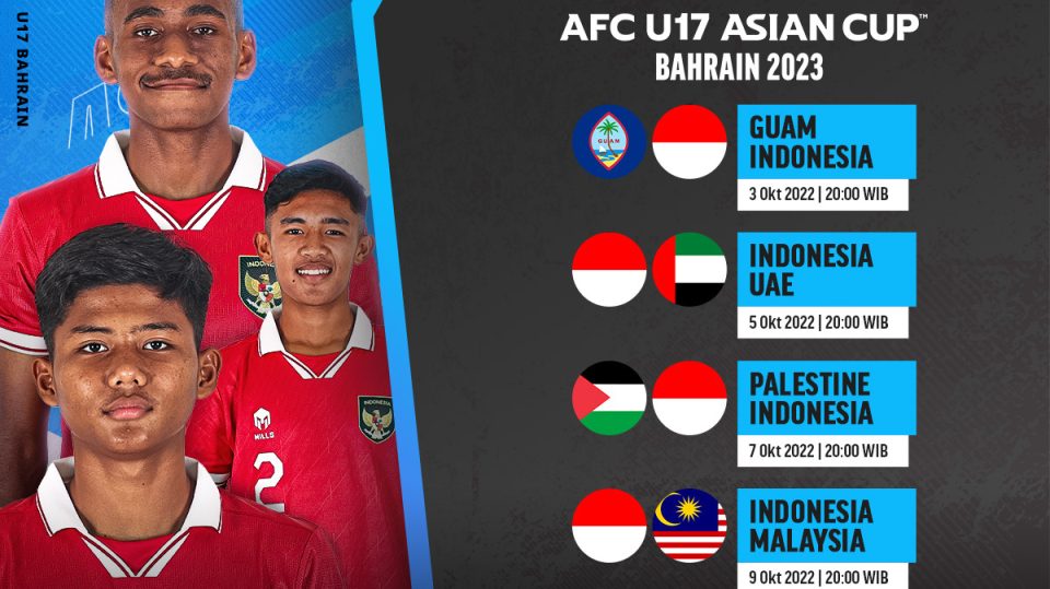 Jadwal Timnas Indonesia U-17 di Kualifikasi Piala Asia U-17 2023