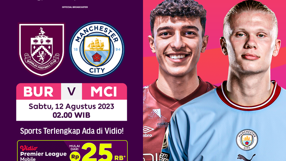 Burnley vs Manchester City, Sabtu 12 Agustus 2023. Liga Inggris 2023/2024