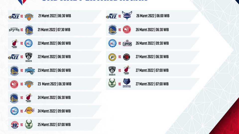 Jadwal dan Link Live Streaming NBA 2021-22 Pekan Ke-23, Warriors Tatap Laga Berat