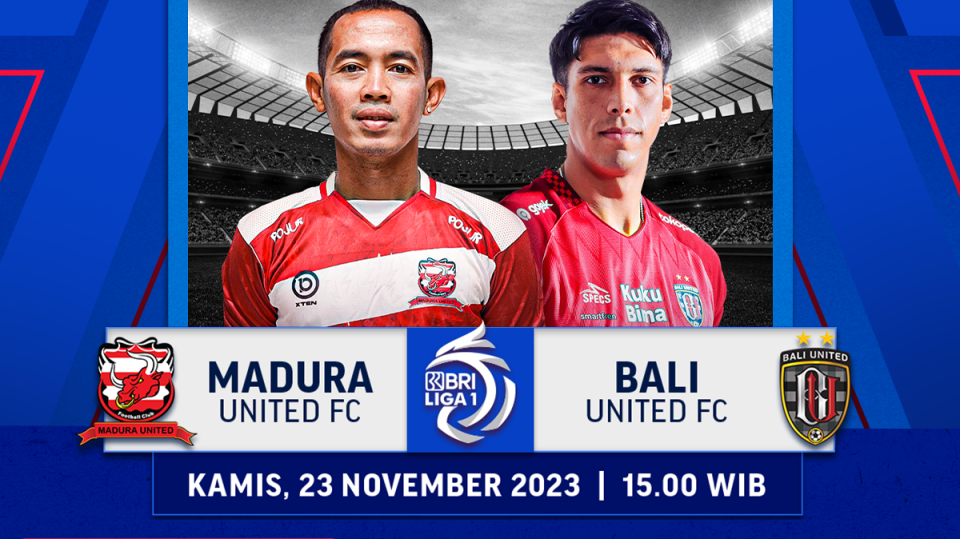 Jadwal dan link streaming Madura United vs Bali United, Kamis, 23 November. BRI Liga 1 2023/2024