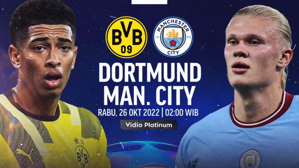 Link Live Streaming Dortmund vs Man City di Liga Champions 2022/23