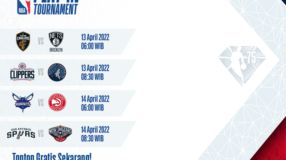 Ini Link Live Streaming Play-In NBA 2021-2022: Hawks vs Hornets, Orleans Kontra Spurs