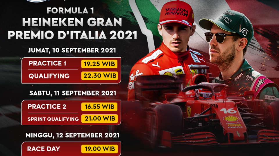 Streaming F1 Italia 2021 Akhir Pekan Ini di FOX Sports
