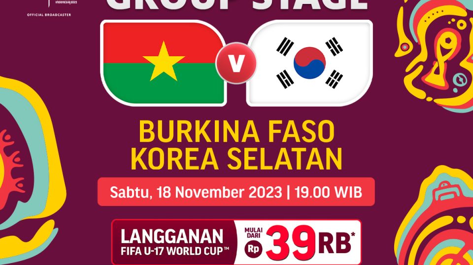 Jadwal dan Link Streaming Burkina Faso vs Korea Selatan, Sabtu (18/11/2023). Piala Dunia U-17 2023