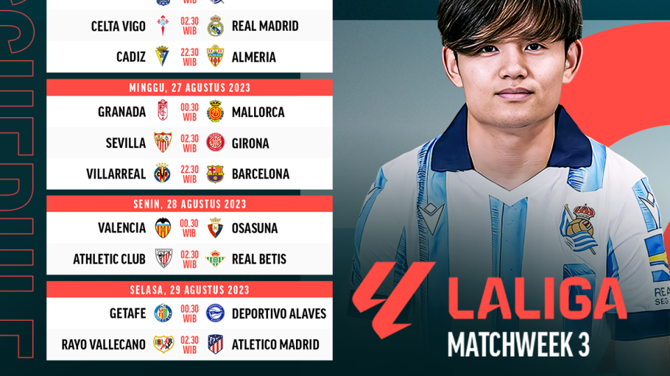 jadwal dan live streaming LaLiga matchweek 3