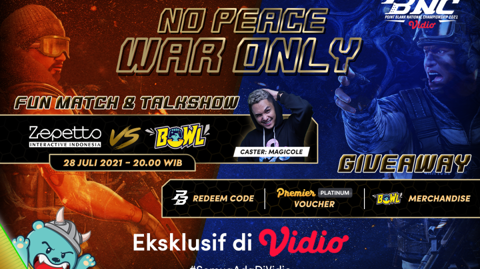 live streaming fun match & talk show side content pbnc 2021: zepetto vs bowleague