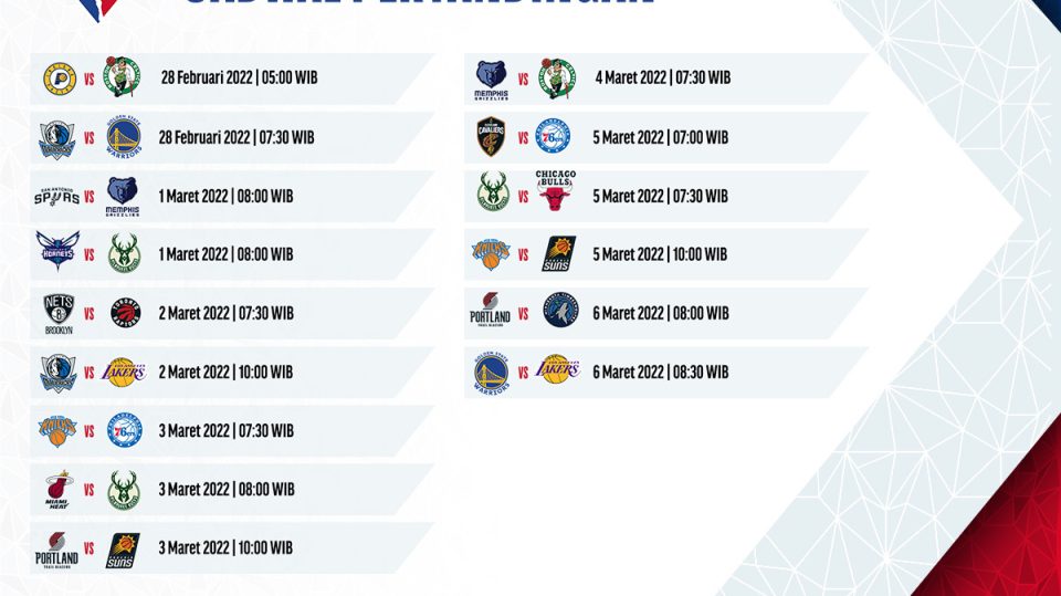 Jadwal NBA Pekan Ini, Live Streaming NBA 2021-22 Pekan Ke-21 di Vidio