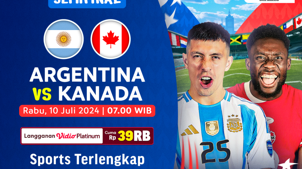 Jadwal semifinal Copa America 2024, Argentina vs Kanada di Vidio