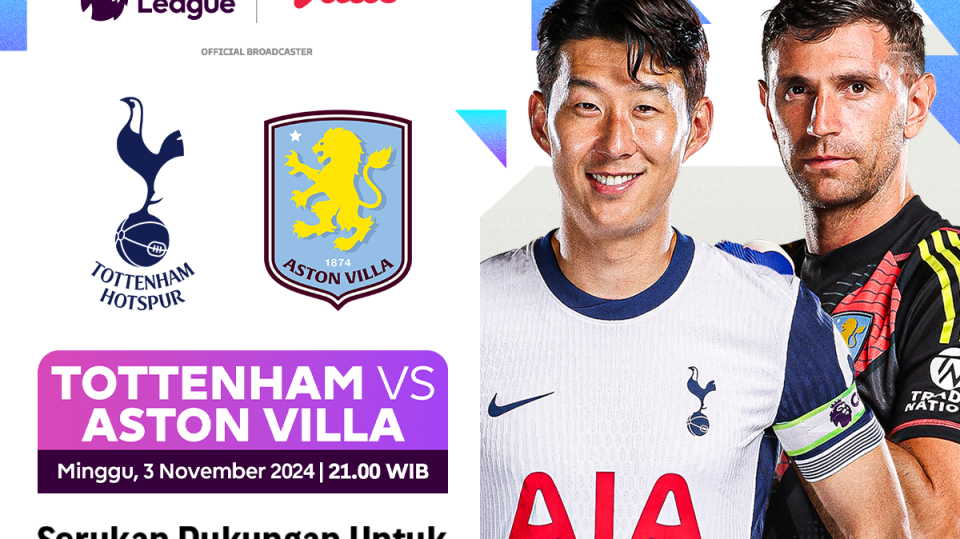 Link siaran langsung Tottenham vs Aston Villa