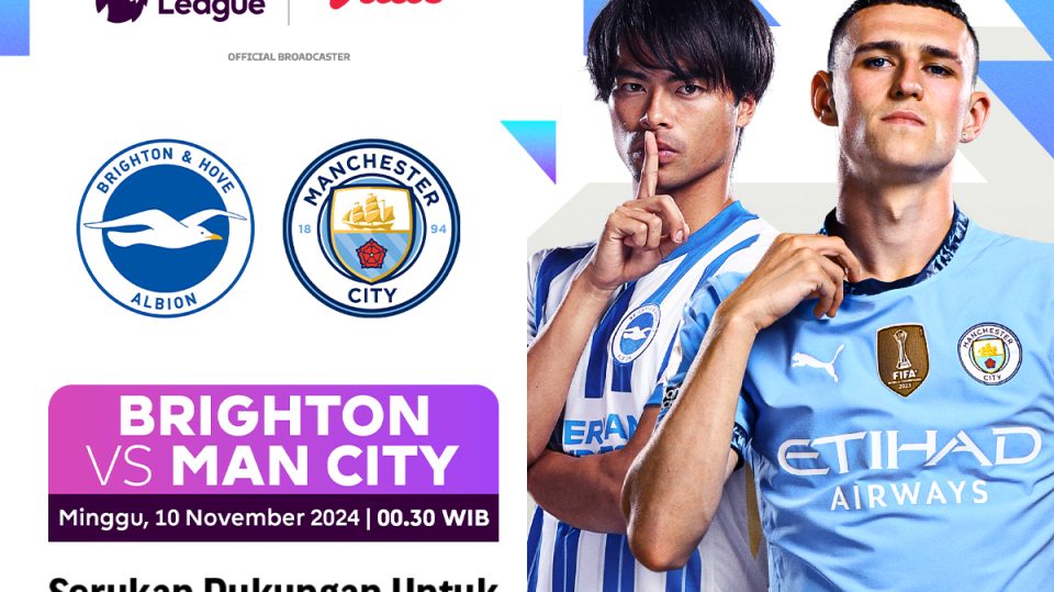 Link siaran langsung Brighton vs Manchester City