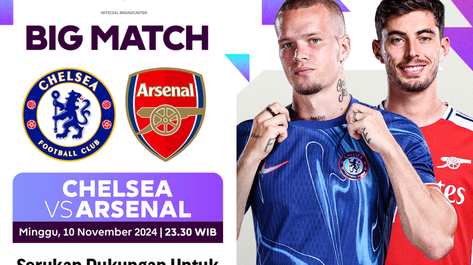 Link siaran langsung liga inggris Chelsea vs Arsenal