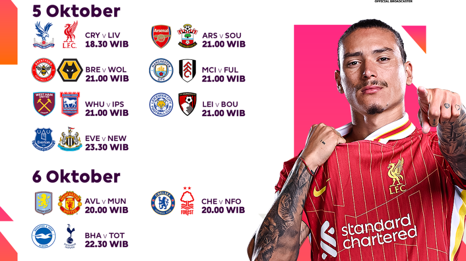 Jadwal Premier League Pekan ke-7