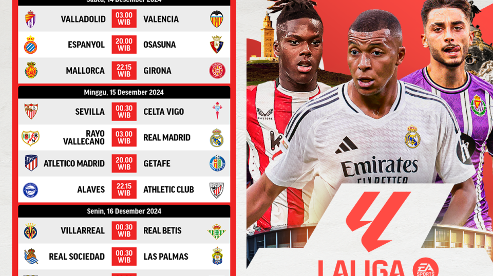 jadwal dan live streaming liga spanyol matchweek 17