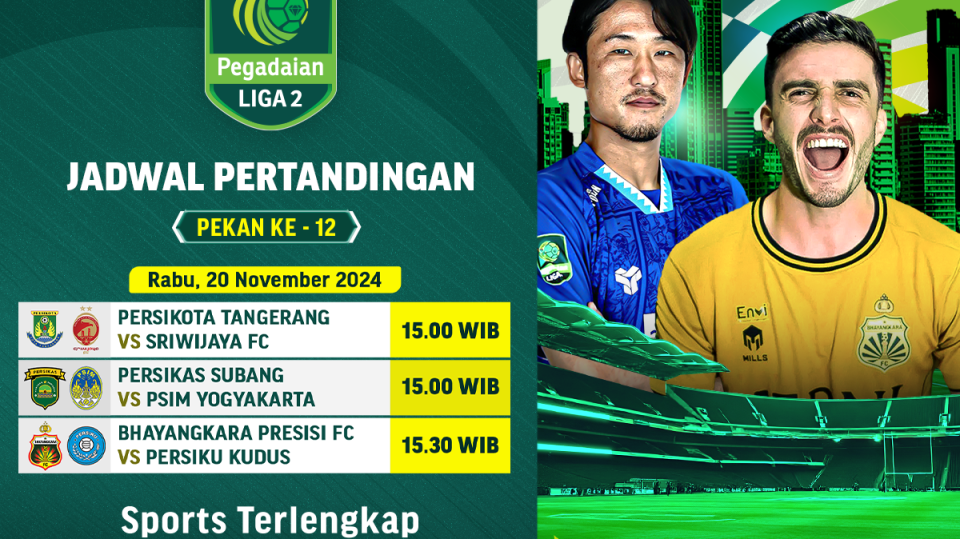 Jadwal dan link live streaming Pegadaian Liga 2 matchweek 12