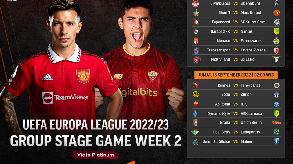 Jadwal Liga Europa 2022/23 Matchday 2