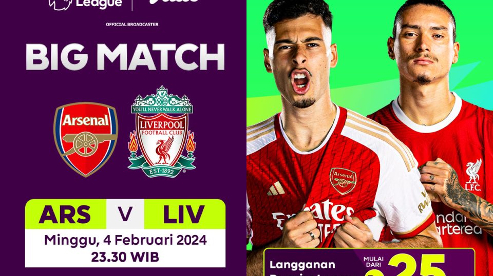 Link streaming Arsenal vs Liverpool