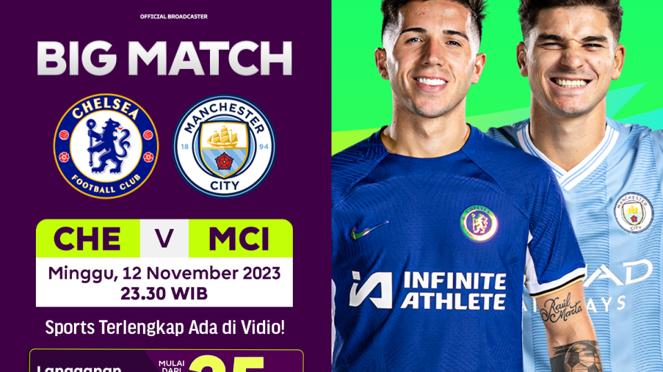 Jadwal dan Link Streaming Chelsea vs Manchester City, Minggu (12/11/2023). Liga Inggris 2023/2024 di Vidio