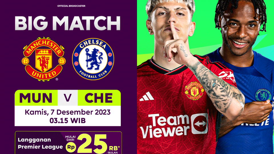 Jadwal dan link streaming MU vs Chelsea, Kamis (7/12/2023). Saksikan di Vidio!