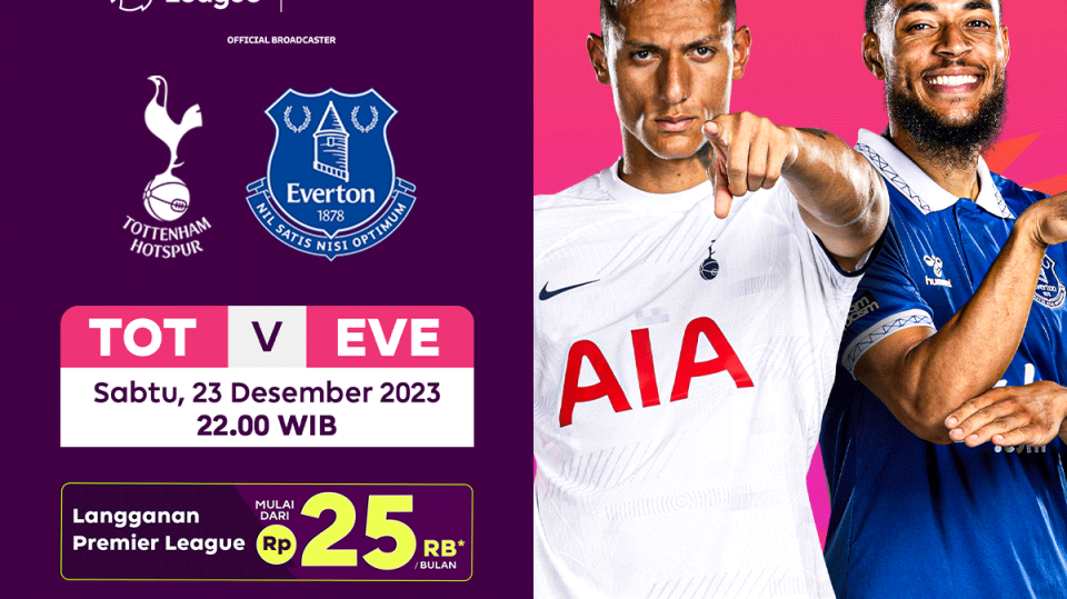Link streaming Tottenham vs Everton, Sabtu (23/12/2023) di Vidio