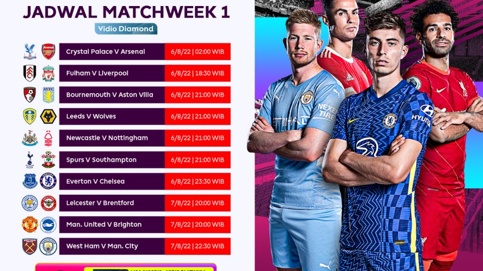 Jadwal Lengkap EPL 2022/23 Pekan Pertama