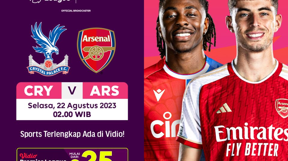 Crystal Palace vs Arsenal, Selasa 22 Agustus 2023