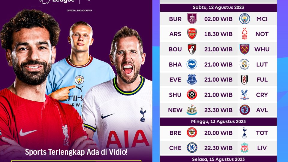 Jadwal Week 1 Liga Inggris / Premier Leaguue