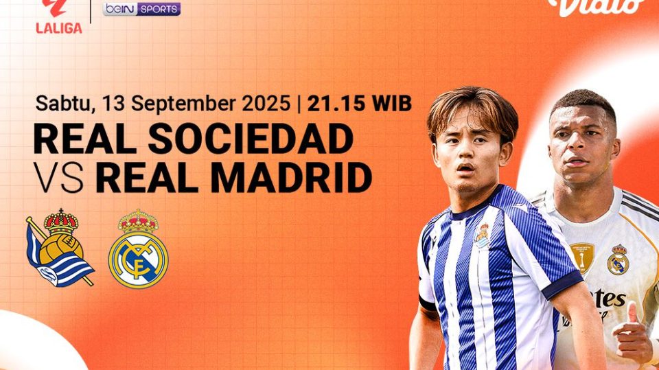 Live streaming Real Sociedad vs Real Madrid eksklusif di Vidio. (dok. vidio.com)