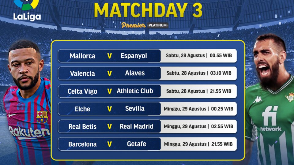 Link Live Streaming La Liga 2021-2022: Jornada 3