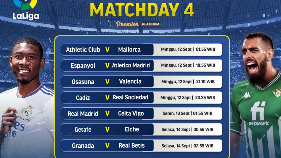 Jadwal Liga Spanyol La Liga Live Streaming 2021/22 Jornada 4