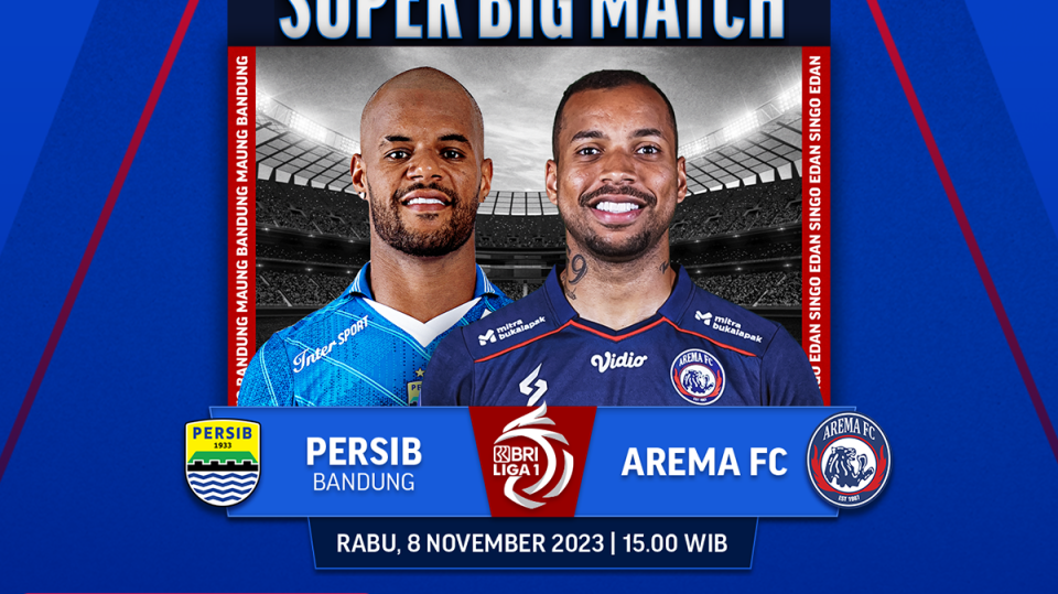 Jadwal Link Streaming Persib vs Arema, BRI Liga 1 2023/2024