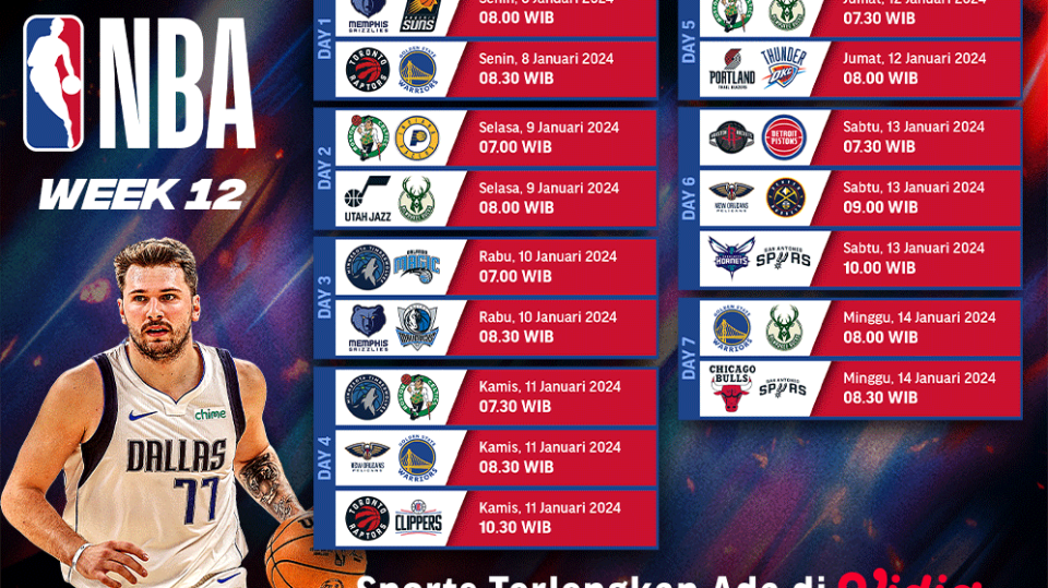 Nonton NBA Pekan-12 2023/2024 di Vidio