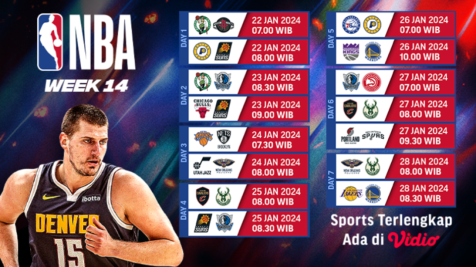 Jadwal NBA Pekan-14