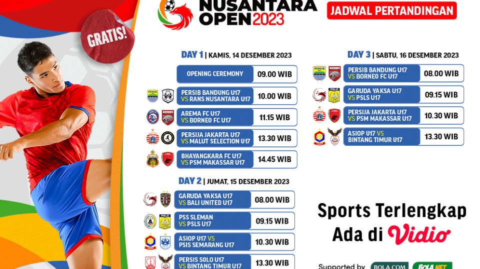 Jadwal Nusantara Open 2023. Saksikan Gratis di Vidio!