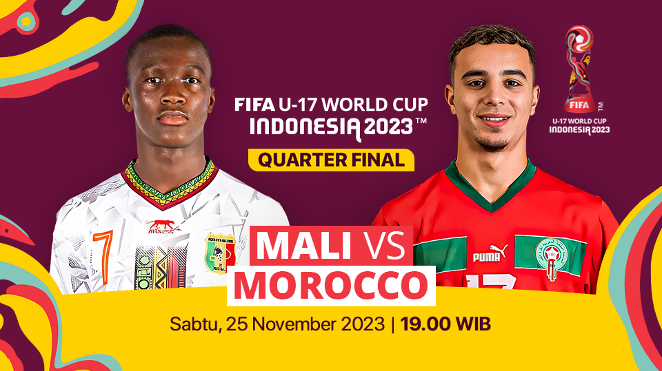 Jadwal dan link streaming Mali vs Maroko pada Sabtu (26/11/2023), pukul 19.00 WIB. Saksikan Piala Dunia U-17 2023 di Vidio!