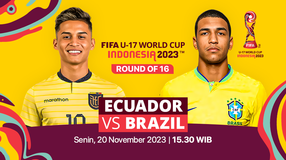 Jadwal dan link streaming Ekuador vs Brasil, Senin (20/11/2023). Piala Dunia U-17 2023