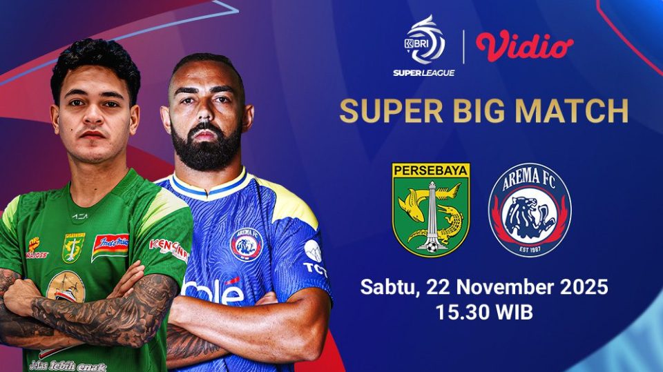 Saksikan Persebaya vs Arema eksklusif tayang di Vidio.