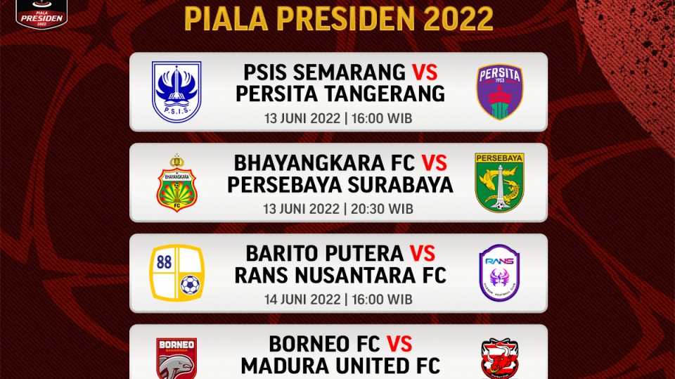 Jadwal Piala Presiden 2022