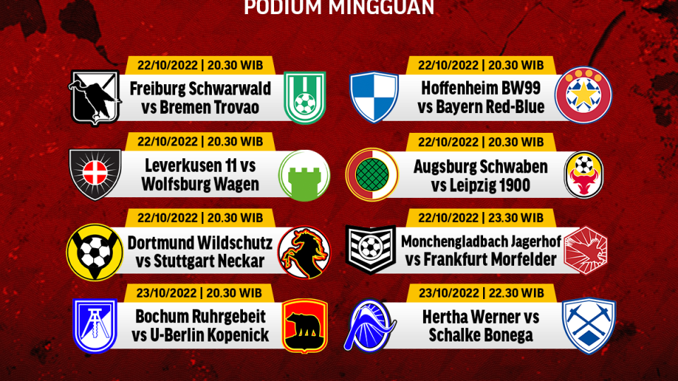 Ikuti Kontes Liga Jerman di Klasemen Juara - Podium Mingguan 22-23 Oktober!