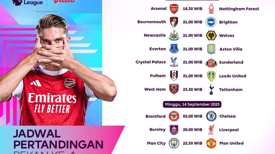 Jadwal dan live streaming Premier League di Vidio. (dok. vidio.com)