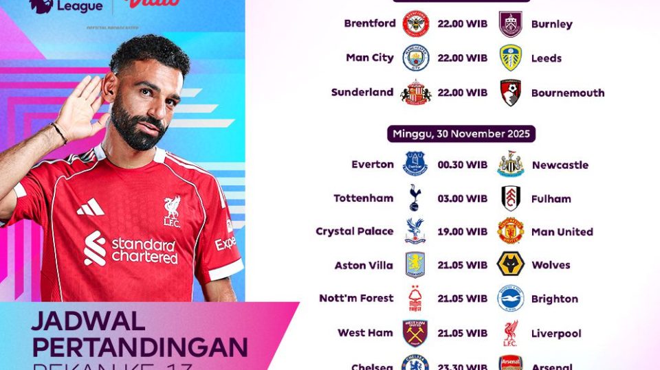 Saksikan Liga Inggris pekan ke-13 eksklusif di Vidio.