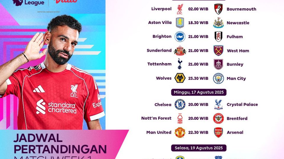 Jadwal pertandinga Premier League 25/26 Live di Vidio. (dok Vidio.com)