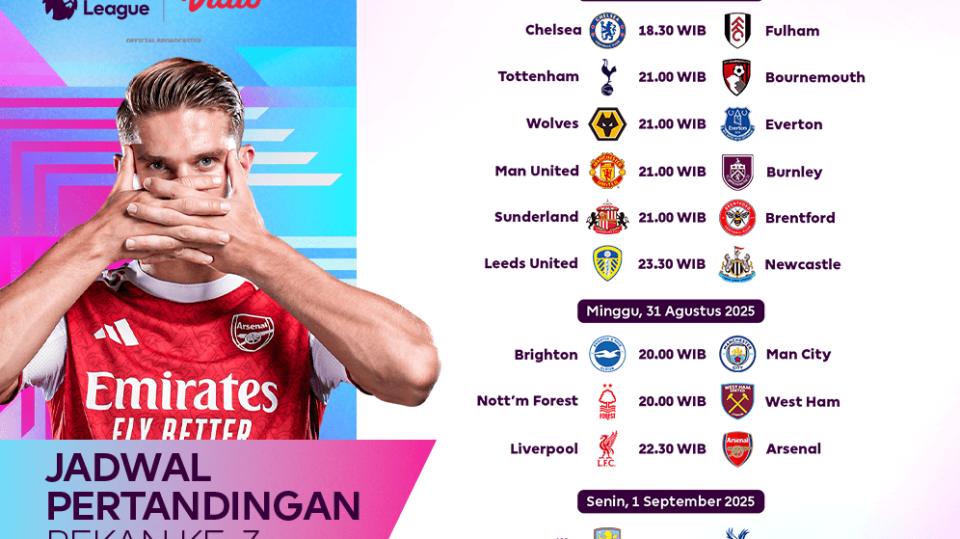 Live streaming pekan ketiga Premier League 2025/26 eksklusif di Vidio. (dok. vidio.com)
