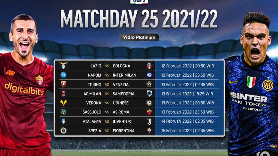 Jadwal Lengkap Serie A 2021/22 Pekan 25 Live Streaming di Vidio, Ada Napoli vs Inter