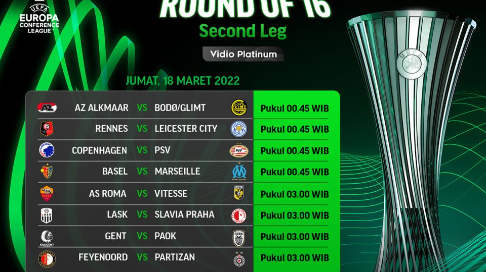 Link Live Streaming 16 Besar Liga Konferensi Eropa 2021/22 Leg Kedua