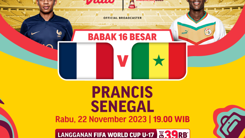 Jadwal dan Link Streaming Prancis vs Senegal, Rabu (22/11/2023). Piala Dunia U-17