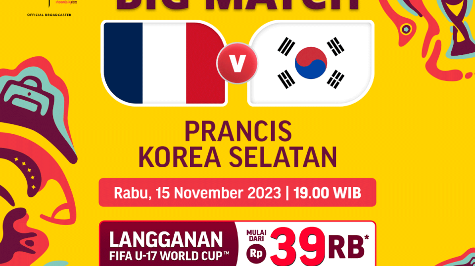 Jadwal link streaming Prancis vs Korea Selatan, Piala Dunia U-17 2023 di Vidio