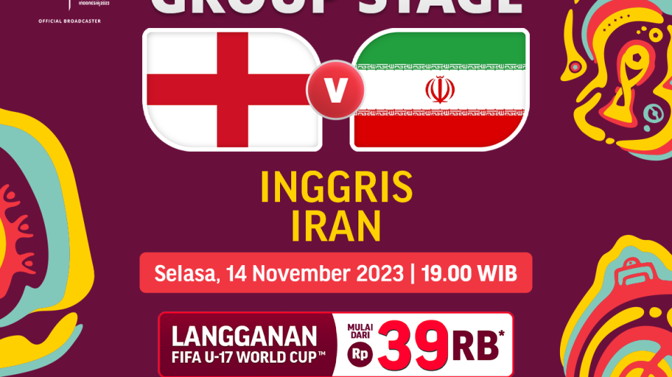 Jadwal dan link streaming Inggris vs Iran, Selasa (14/11/2023). Piala Dunia U-17 2023 Indonesia
